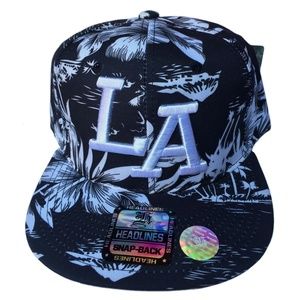 Black Tropical Snap Back Cap